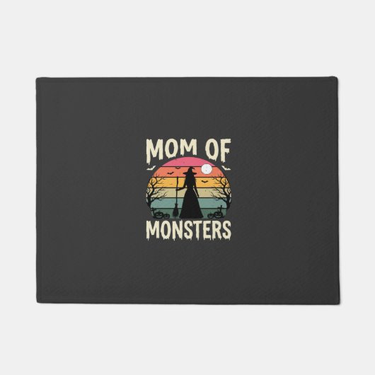 Halloween Moeder Van Monsters Heks Zonsondergang Deurmat (Voorkant)