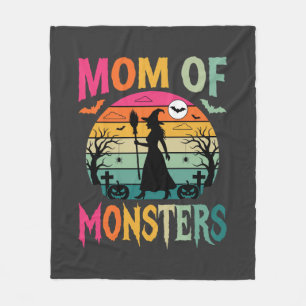 Halloween Moeder van Monsters Heks Zonsondergang Fleece Deken