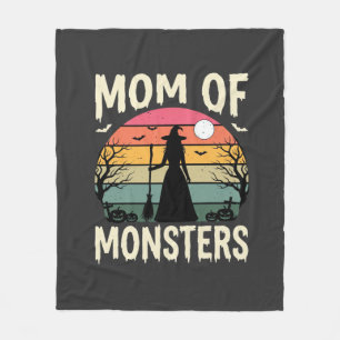 Halloween Moeder Van Monsters Heks Zonsondergang Fleece Deken