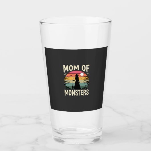 Halloween Moeder Van Monsters Heks Zonsondergang Glas (Voorkant)