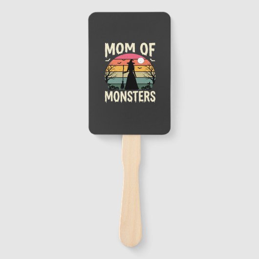 Halloween Moeder Van Monsters Heks Zonsondergang Handwaaier (Voorkant)