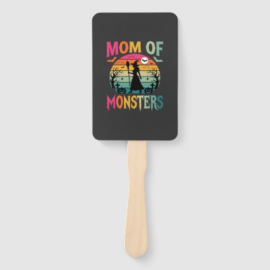 Halloween Moeder van Monsters Heks Zonsondergang Handwaaier (Voorkant)