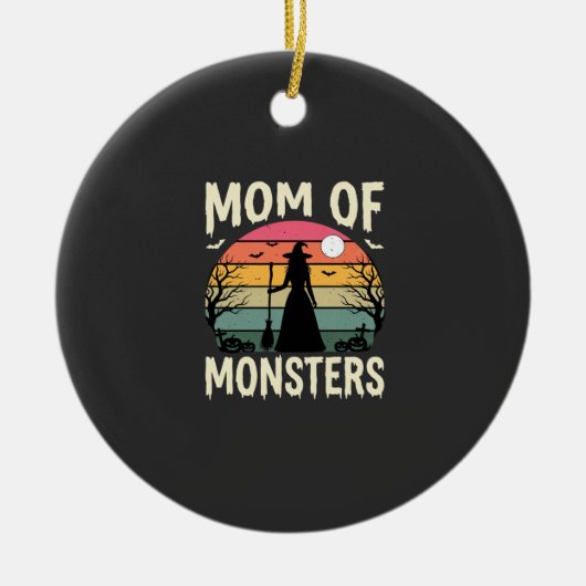 Halloween Moeder Van Monsters Heks Zonsondergang Keramisch Ornament (Voorkant)