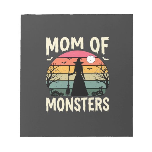 Halloween Moeder Van Monsters Heks Zonsondergang Notitieblok (Voorkant)
