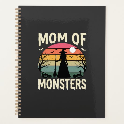 Halloween Moeder Van Monsters Heks Zonsondergang Planner (Voorkant)