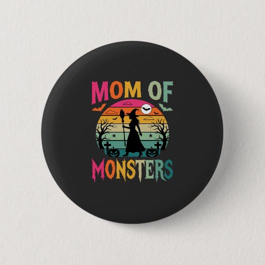 Halloween Moeder van Monsters Heks Zonsondergang Ronde Button 5,7 Cm (Voorkant)