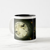 Halloween Mok - Full Moon, Bats & Raven (Voorkant links)