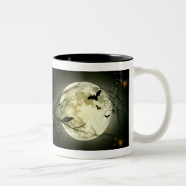 Halloween Mok - Full Moon, Bats & Raven