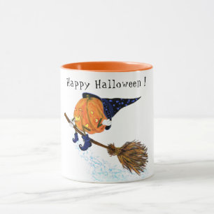 Halloween Mok heks Pumpkin Flying Broom Fun