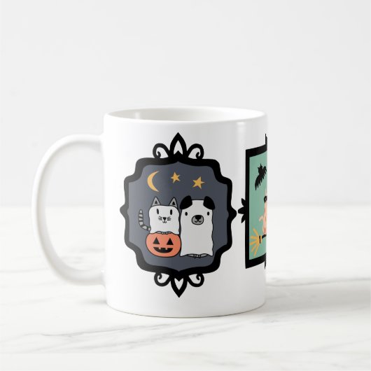 Halloween Mok met honden en katten (Links)