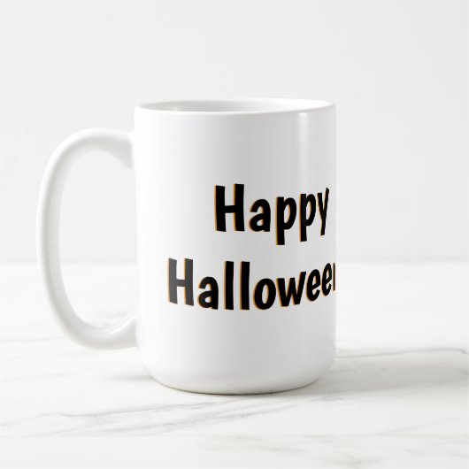 Halloween mok met knuffelkat en pompoen (Links)