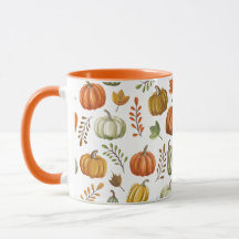 Halloween mok met pompoenen - Wit