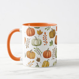 Halloween mok met pompoenen - Wit