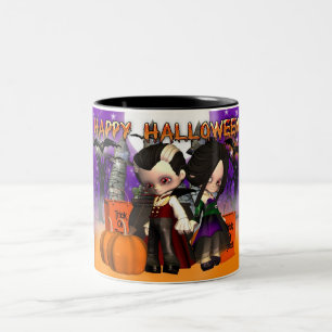 Halloween mok met twee vampierkinderen