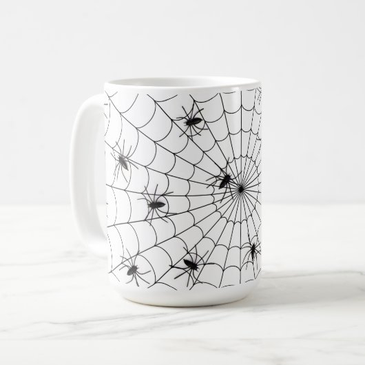 Halloween Mok/Spinnen en Spinnenweb Koffiemok (Voorkant links)