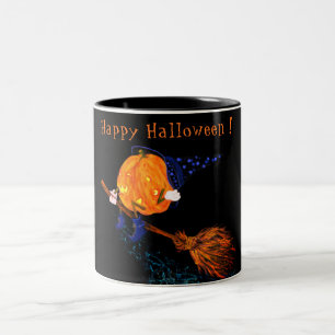 Halloween Mok Witch Pumpkin vliegt met kamer