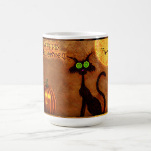Halloween-Mok/zwarte kat Koffiemok