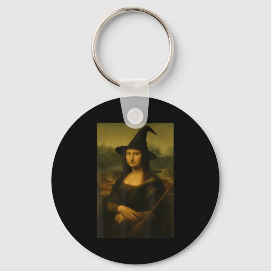Halloween Mona Lisa Heks Sleutelhanger (Voorkant)