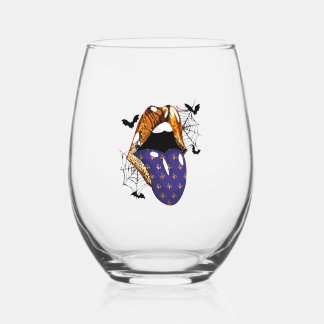 Halloween Mond Wijnglas Zonder Voet