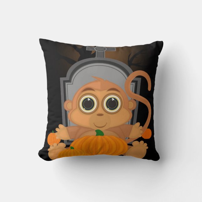Halloween Monkey Kussen (Voorkant)