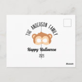 Halloween Monkey Mask Masquerade Kostuum Briefkaart (Achterkant)