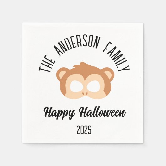 Halloween Monkey Mask Masquerade Kostuum Servet (Voorkant)