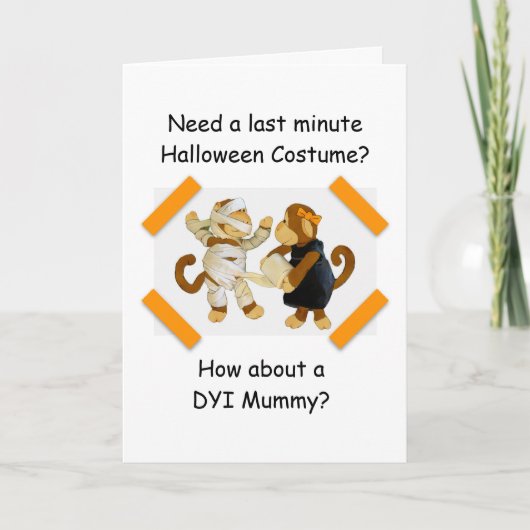 Halloween Monkey Mummy Kaart (Voorkant)