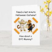 Halloween Monkey Mummy Kaart (Gele Bloem)
