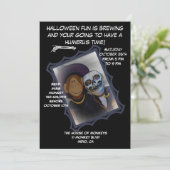 Halloween Monkey-Witch Party Uitnodiging (Staand voorkant)