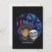 Halloween Monkey-Witch Party Uitnodiging (Achterkant)