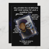 Halloween Monkey-Witch Party Uitnodiging (Voorkant / Achterkant)