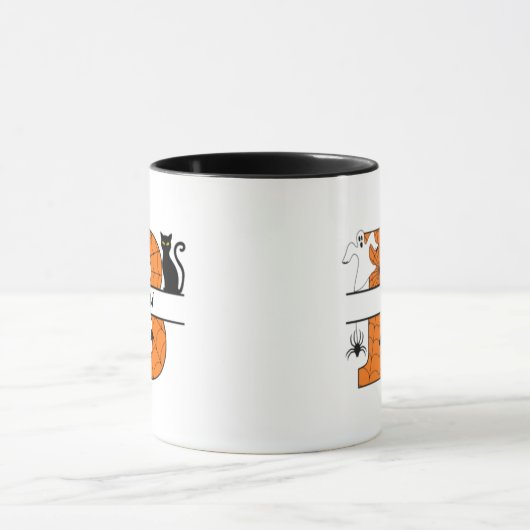 Halloween Monogram B Jouw naam toevoegen Mok (Midden)