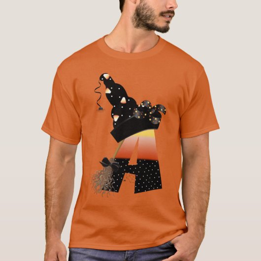 Halloween Monogram Letter A T-shirt (Voorkant)