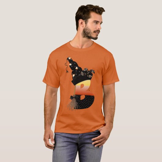 Halloween Monogram Letter B T-shirt (Voorkant volledig)