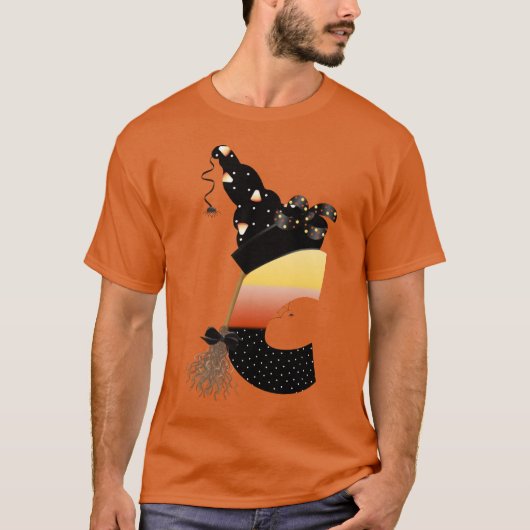 Halloween Monogram Letter C T-shirt (Voorkant)