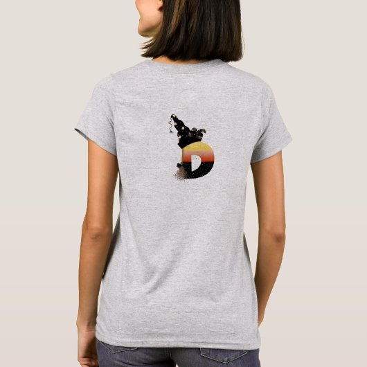 Halloween Monogram Letter D T-shirt (Achterkant)