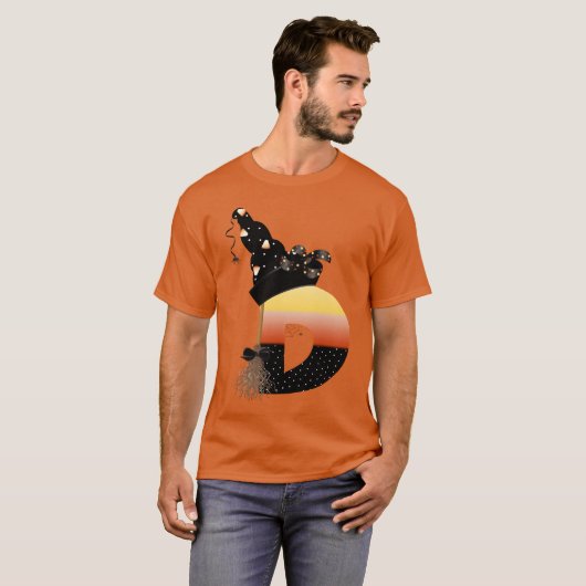 Halloween Monogram Letter D T-shirt (Voorkant volledig)