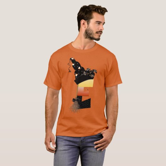 Halloween Monogram Letter E T-shirt (Voorkant volledig)