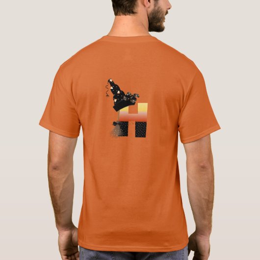 Halloween monogram letter H T-shirt (Achterkant)