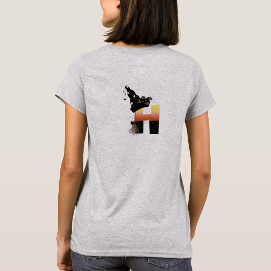 Halloween monogram letter H T-shirt (Achterkant)