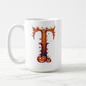 Halloween MonogramT Koffiemok (Links)