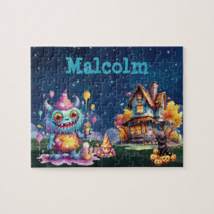 Halloween Monster Aangepaste Kindernaam Puzzel