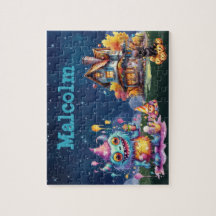Halloween Monster Aangepaste Kindernaam Puzzel