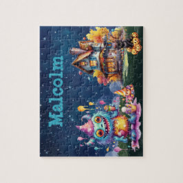 Halloween Monster Aangepaste Kindernaam Puzzel