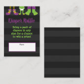 Halloween Monster Baby shower Diaper Raffle Informatiekaartje (Voorkant / Achterkant)