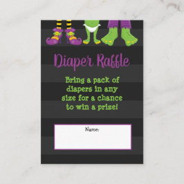 Halloween Monster Baby shower Diaper Raffle Informatiekaartje