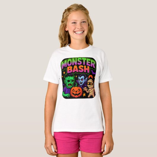 Halloween Monster Bash Kleding Schattige Unisex T-shirt (Voorkant volledig)