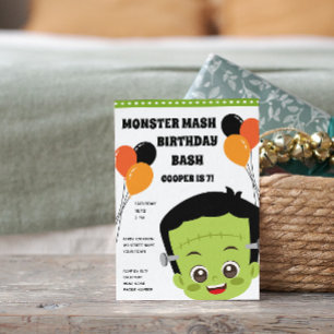 Halloween Monster Birthday Uitnodiging