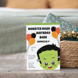 Halloween Monster Birthday Uitnodiging