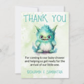 Halloween Monster Boy Baby shower Dank je kaart (Voorkant)